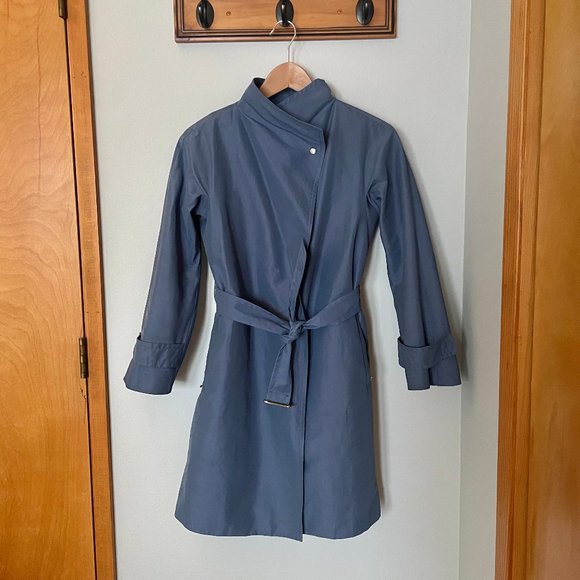 MaxMara Blue Fiandra Blue Belted Coat - Picture 1 of 8